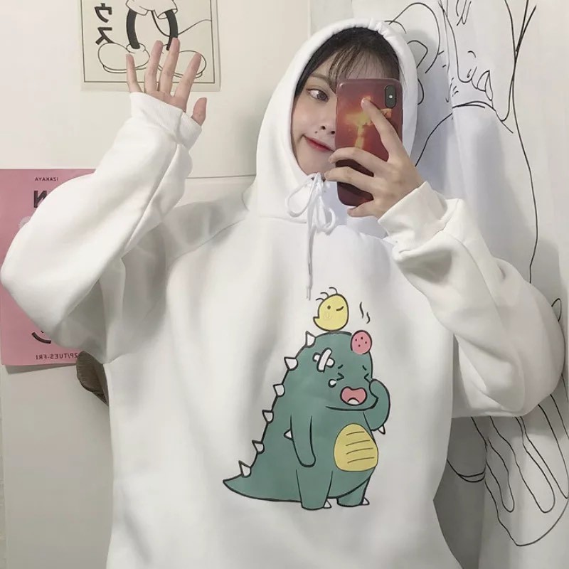 ÁO HOODIE KHỦNG LONG MỚI IN HOẠT HÌNH NHỎ SIÊU CUTEEE