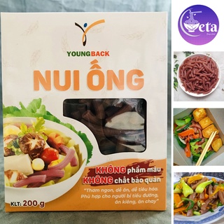 Nui ống lúa mạch nguyên cám Young Back hộp 200g - nuôi lúa mạch ăn kiêng ăn chay, giảm cân