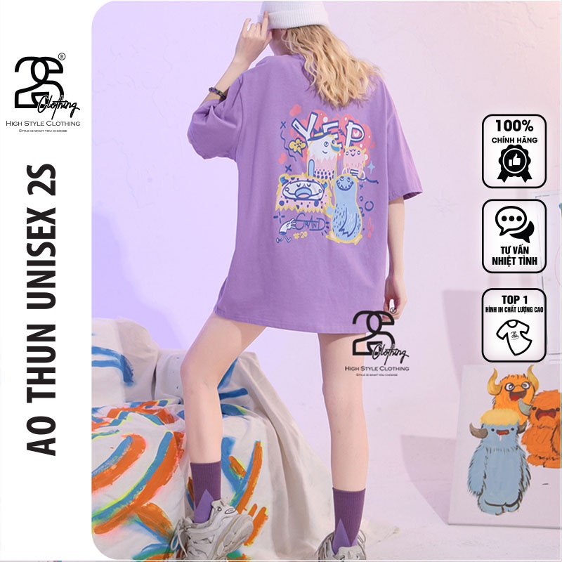 Áo Thun Freesize Co Giãn 2S Clothing, Áo Phông Nữ Form Rộng Unisex Giá Rẻ In Hình Dễ Thương DK65 | BigBuy360 - bigbuy360.vn