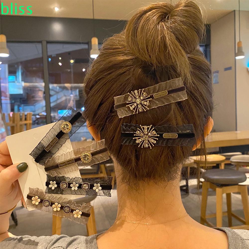 Kẹp Tóc Phối Ren Hình Hoa Tuyết Thanh Lịch Cho Nữ