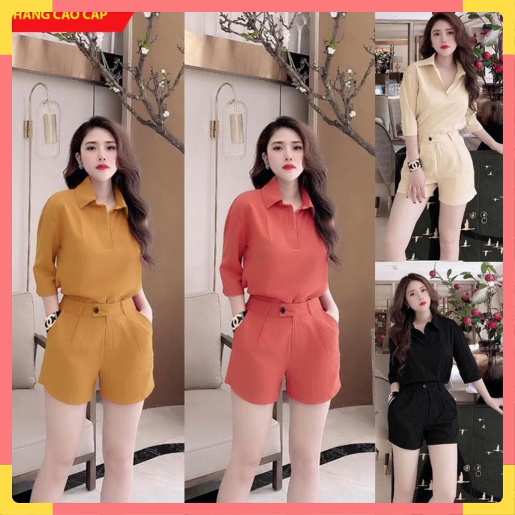 Set Nữ 🌟FREESHIP🌟 Set nguyên bộ quần short áo tay lỡ xinh xắn Mã SP: TJ1096