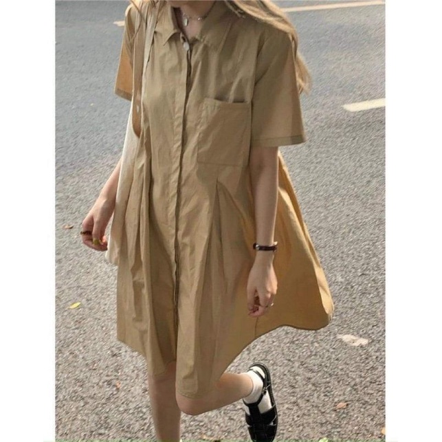 Váy Basic Cổ Sơ Mi