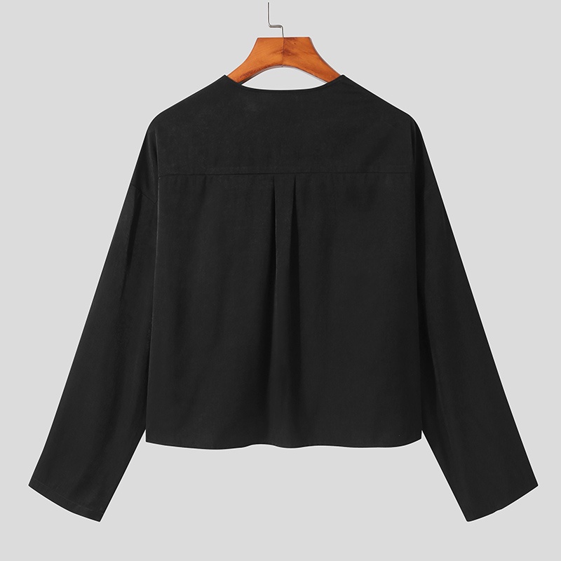 Áo sơ mi tay dài màu trắng/đen thời trang cho nam