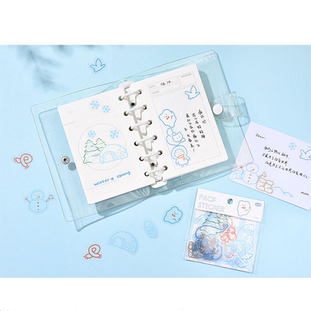 PISTA Bộ 40 Miếng Dán Trong Suốt Họa Tiết Hoạt Hình Dễ Thương Trang Trí Sổ Tay Nhật Ký