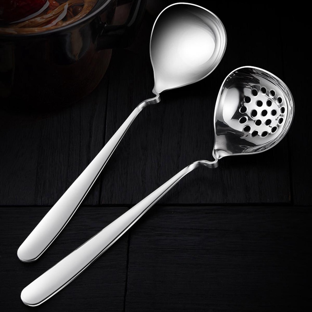 Muỗng Múc Canh Bằng Thép Không Gỉ Thiết Kế Tay Cầm Dài Sáng Tạo