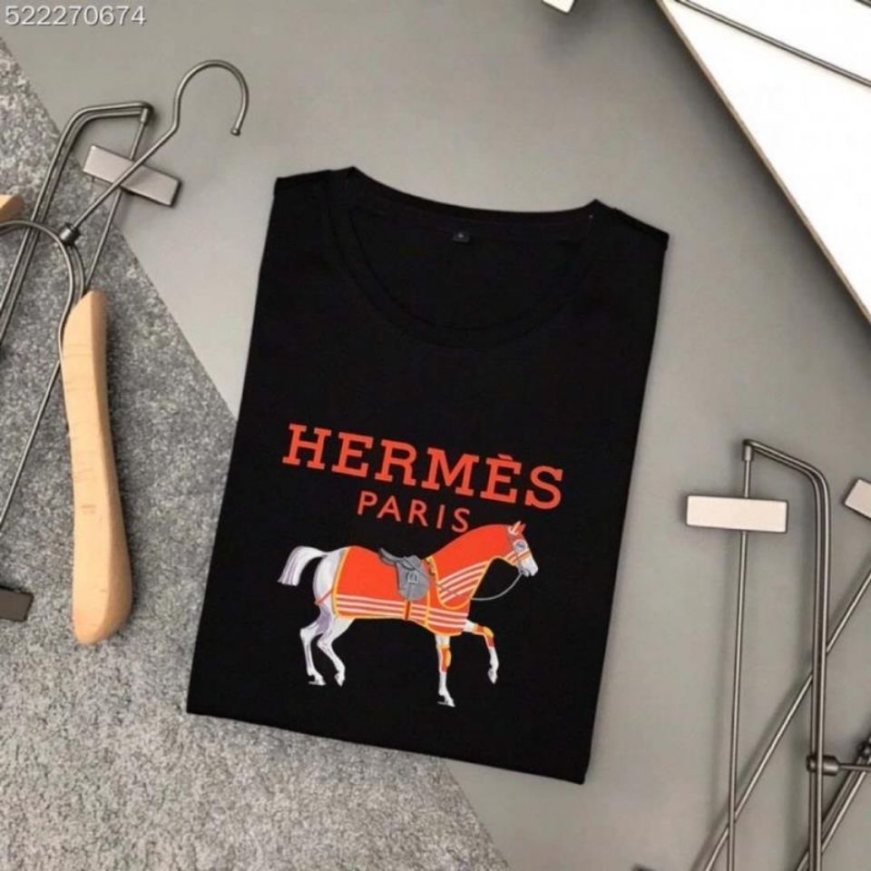 Áo Thun Tay Ngắn In logo Hermés/Châu Âu Thời Trang Xuân Hè Cho Cặp Đôi587985