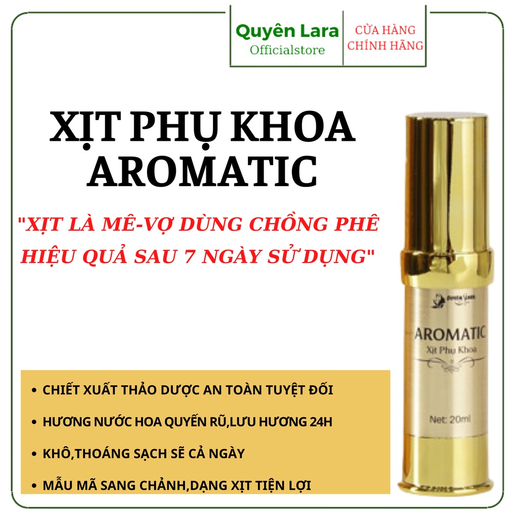 Xịt Phụ Khoa Thảo Dược Cao Cấp Aromatic ,Hương Thơm Quyến Rũ, Khử Mùi Hôi,Làm Thơm Hồng,Se Khít Cô Bé Dạng Xịt 20ml