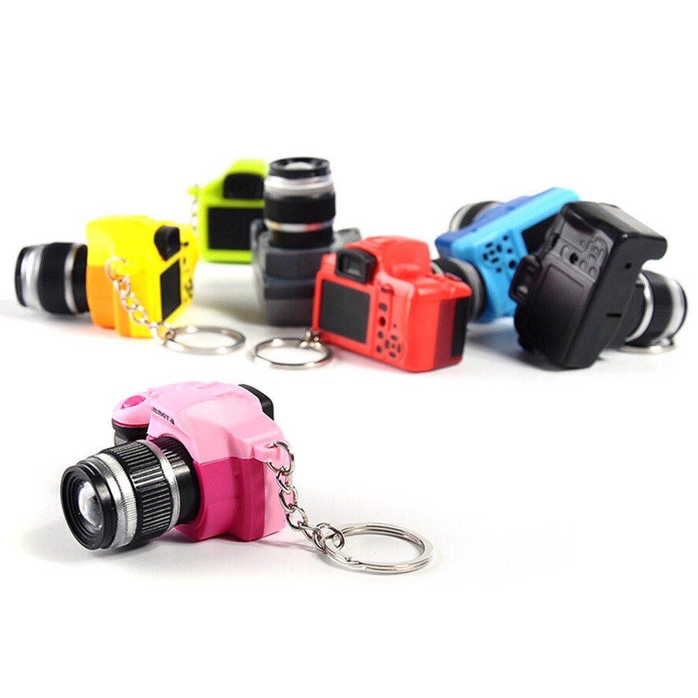 Đồ chơi máy ảnh mini đáng yêu có âm thanh đèn flash nhiều màu với móc khóa