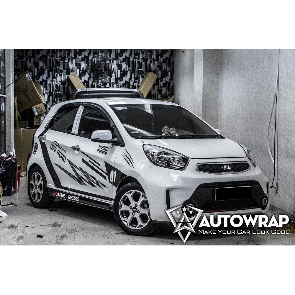 Tem họa tiết xe Morning OFF ROAD - Tem họa tiết ô tô Kia, tem dán sườn xe thể thao