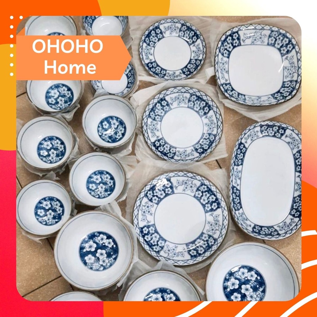 Đĩa Sứ Decor Hoa Mai Dày Dặn, Men Nét - OHOHO HOME