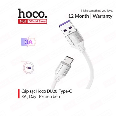 Cáp sạc nhanh Hoco DU20 dây TPE siêu bền chống gẫy gập dài 1M cho Smartphone/IP