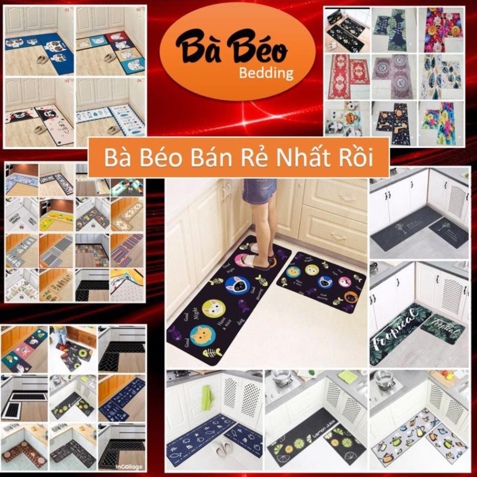 Thảm trang trí nhà bếp, phòng khách Bộ 2 chiếc Thảm Nhà Bếp Cao Cấp ( 1 Dài + 1 Ngắn) | BigBuy360 - bigbuy360.vn