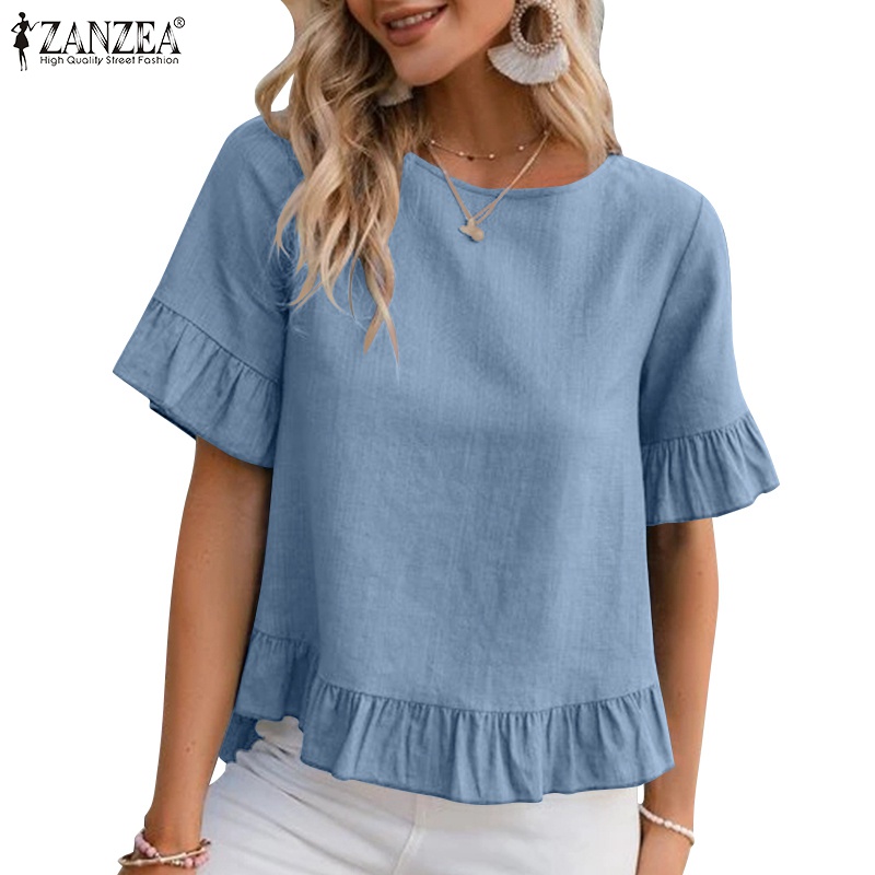 Zanzea Áo Kiểu Tay Lỡ Vạt Bèo Thời Trang Dành Cho Nữ