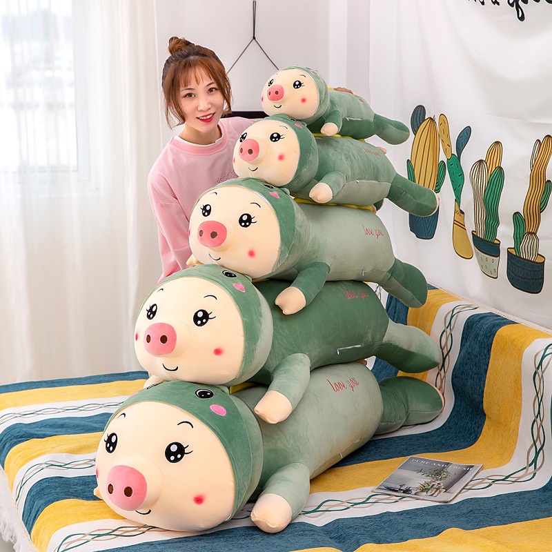 Gấu Nhồi Bông Heo Biến Hình Siêu Cute-Siêu Mềm Heo Size Lớn