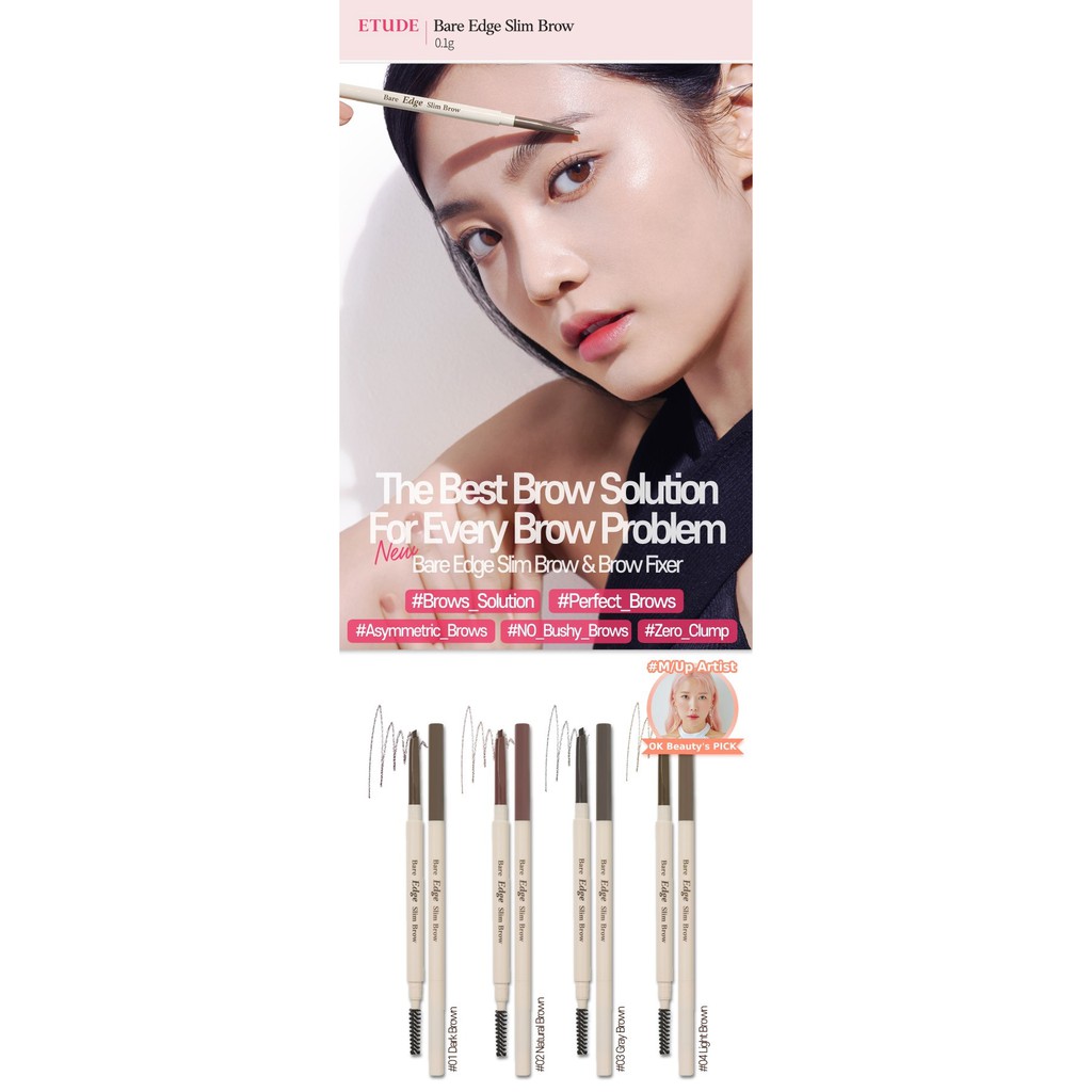 Bút chì kẻ lông mày ETUDE Bare Edge Slim Brow 0.1g