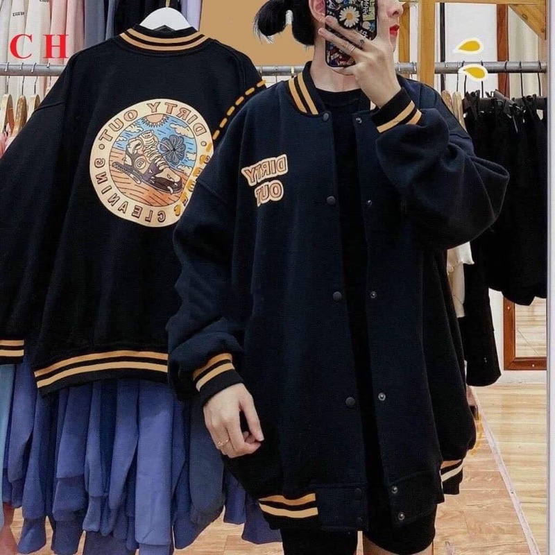 Áo bomber Dirty viền vàng COA867