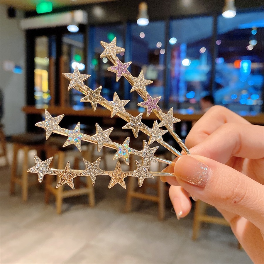 Kẹp Tóc Hình Ngôi Sao Đính Kim Cương Giả Thời Trang Cho Nữ