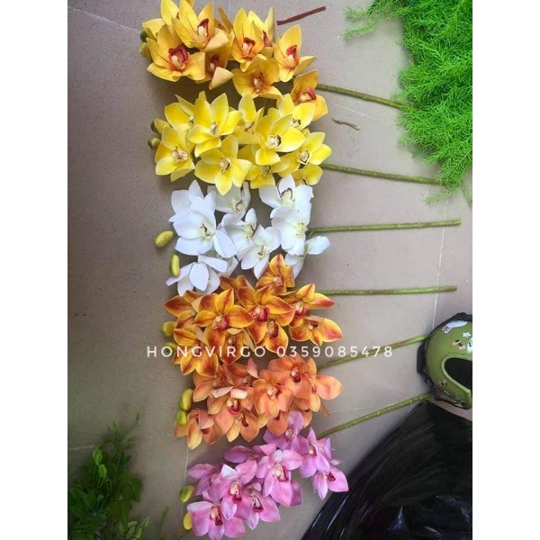 Hoa Địa Lan Cao Su 10 bông cành 70cm hàng cao cấp