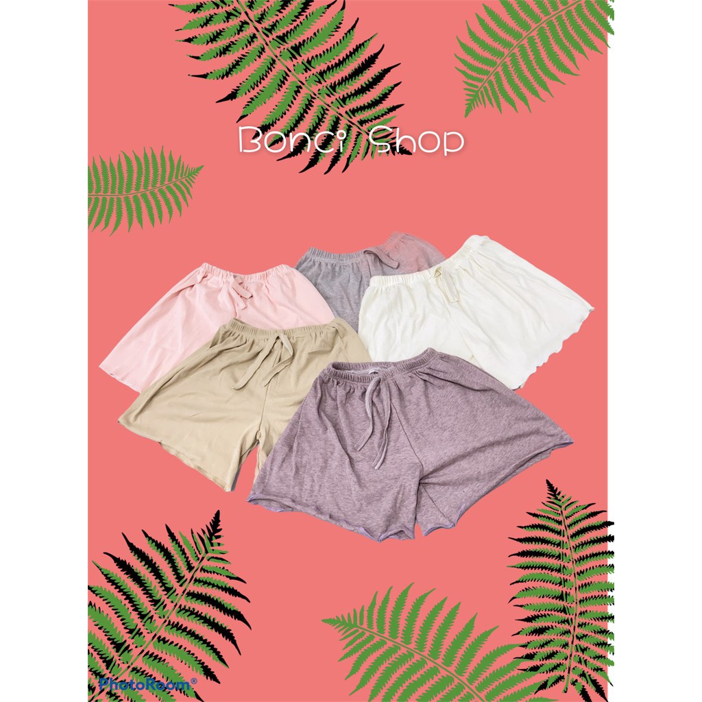 Quần đùi thun nữ mặc nhà hàng trơn không họa tiết siêu xịn bigsale