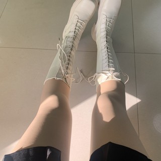 (ẢNH THẬT) BOOTS DA PHỐI LEN NỮ ĐẾ 5CM CAO CỔ LỬNG MŨI VUÔNG