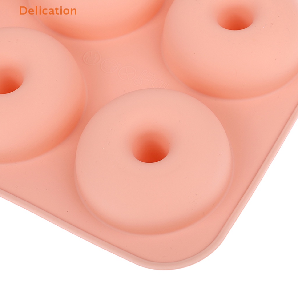 Khuôn Silicone 6 Ngăn Làm Bánh Donut Tráng Miệng DIY