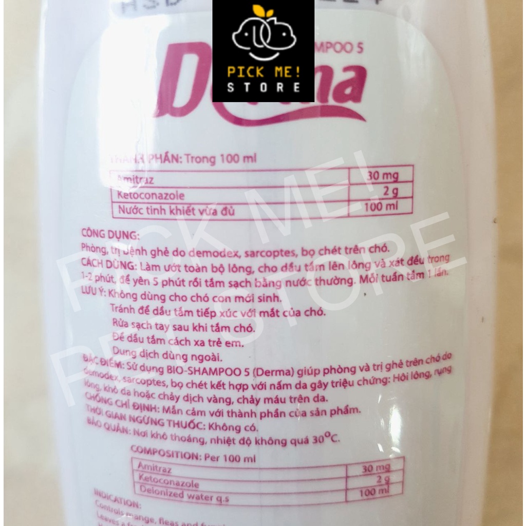 Bio Derma 150ml - Sữa tắm Ngừa Ghẻ, Nấm Da, Xà Mâu, Bệnh Ngoài Da Cho CHÓ