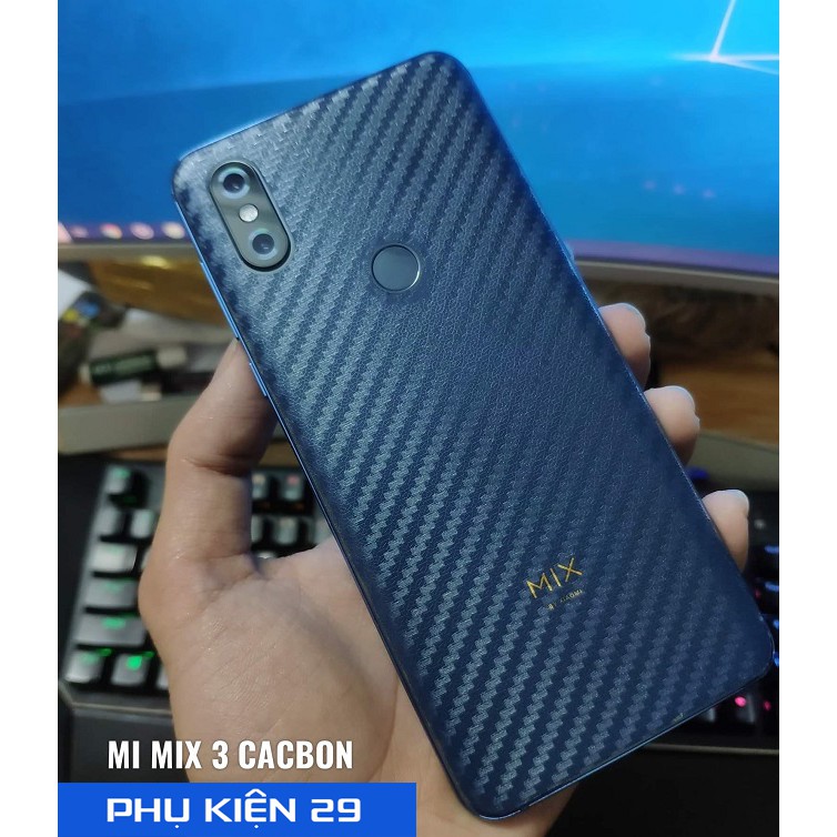[Xiaomi MiMix 3/Mi Mix 3] Dán lưng 3D vân Cacbon - Carbon