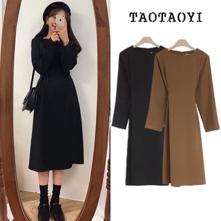 Ulzzang Váy suông dáng dài thắt eo M060