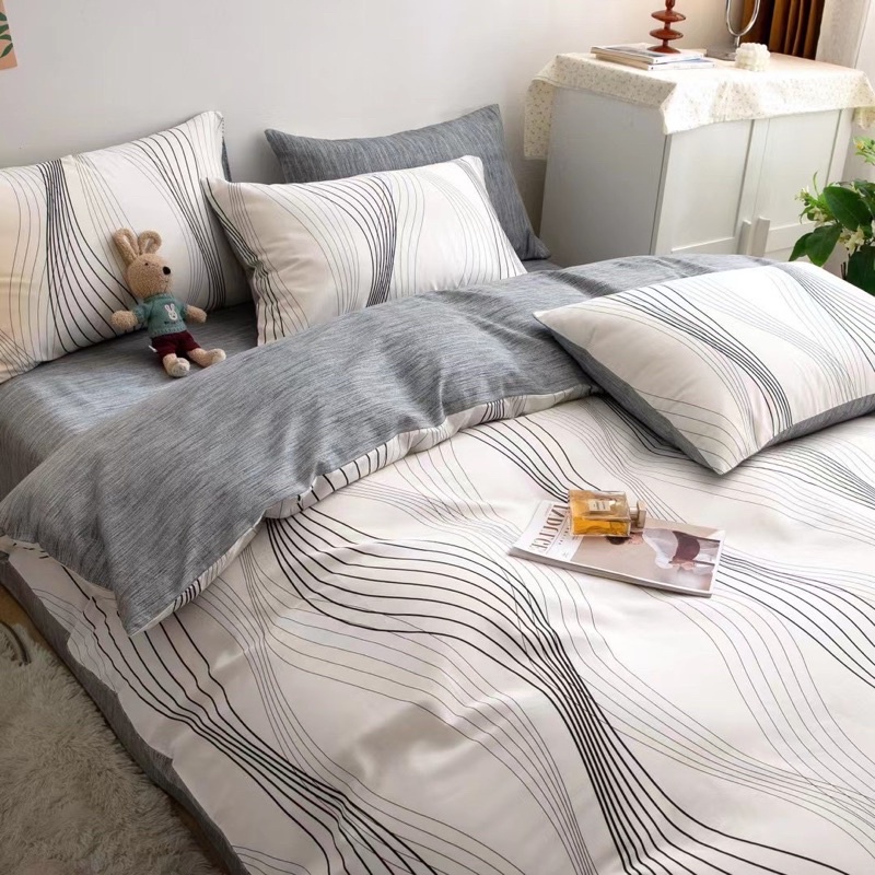 Set Bộ Vỏ Chăn Ga Gối Cotton Living - Hoạ Tiết Vintage _shinbedding