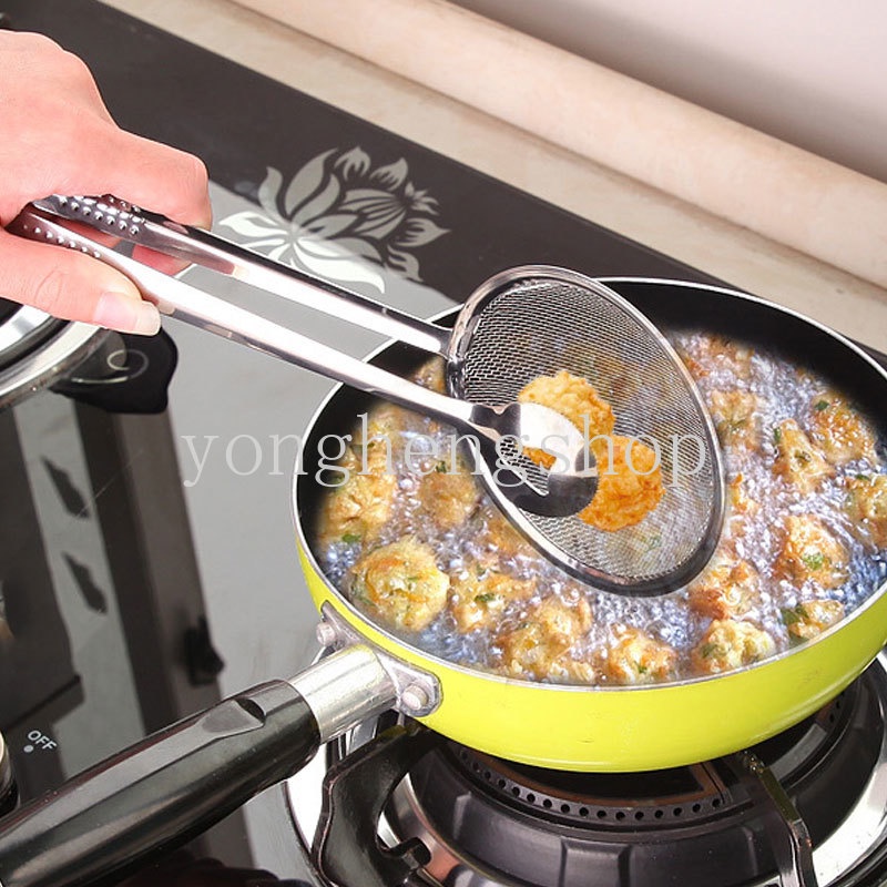 Dụng Cụ Gắp Đồ Chiên Có Lưới Lọc Dầu Bằng Thép Không Gỉ