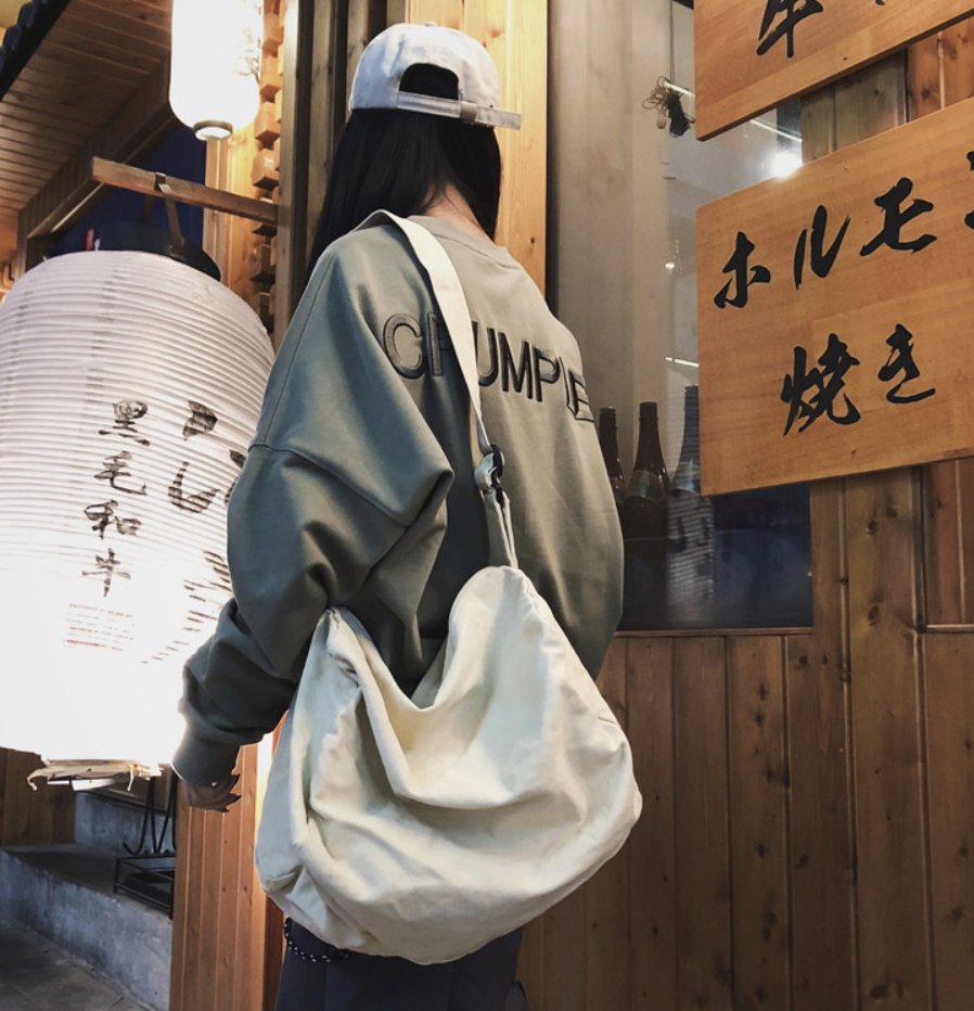 Túi đeo chéo nam nữ vải canvas kích thước lớn đựng nhiều đồ