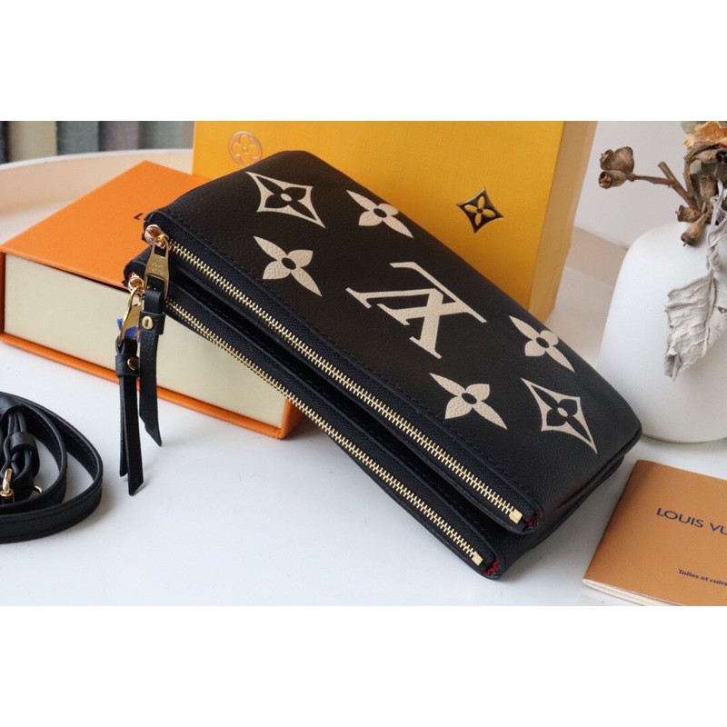 Clutch của nam Louis Vuitton LV Double Zip Pochette Monogram Empreinte da thật cao cấp