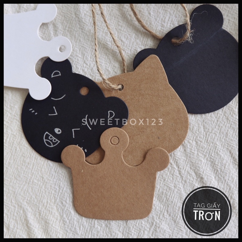 Tag Giấy Trơn Kraft - Thẻ Treo Trơn Dùng Để Ghi Lời Nhắn Cám Ơn Thank You Khách Hàng Tên Shop Trang Trí Gói Hàng