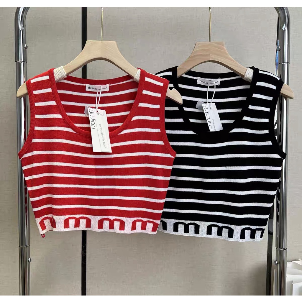 Áo ba lỗ kẻ sọc ngang Forgirl áo crotop cá tính