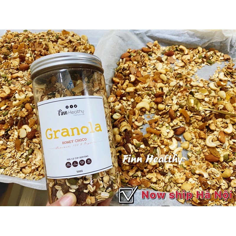 Granola ngũ cốc ăn kiêng 11 loại hạt dinh dưỡng 500g by Finn healthy