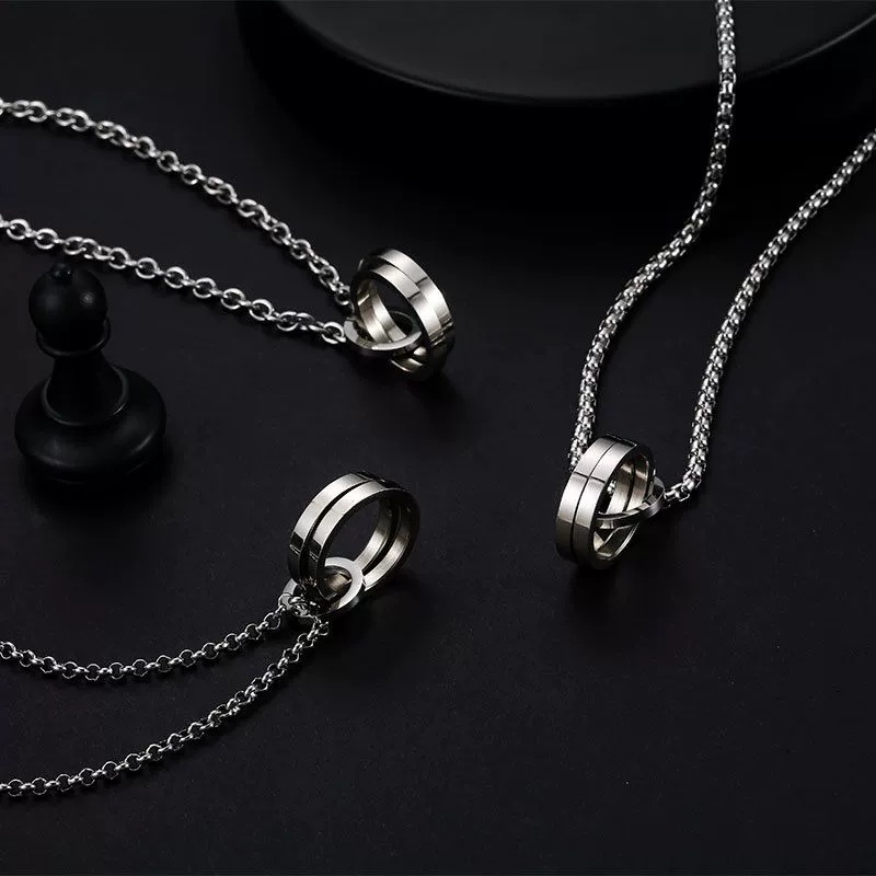 Vòng cổ dây chuyền màu bạc nam nữ unisex Titan Merin Accesories đẹp phụ kiện thời trang - Vòng cổ 2T