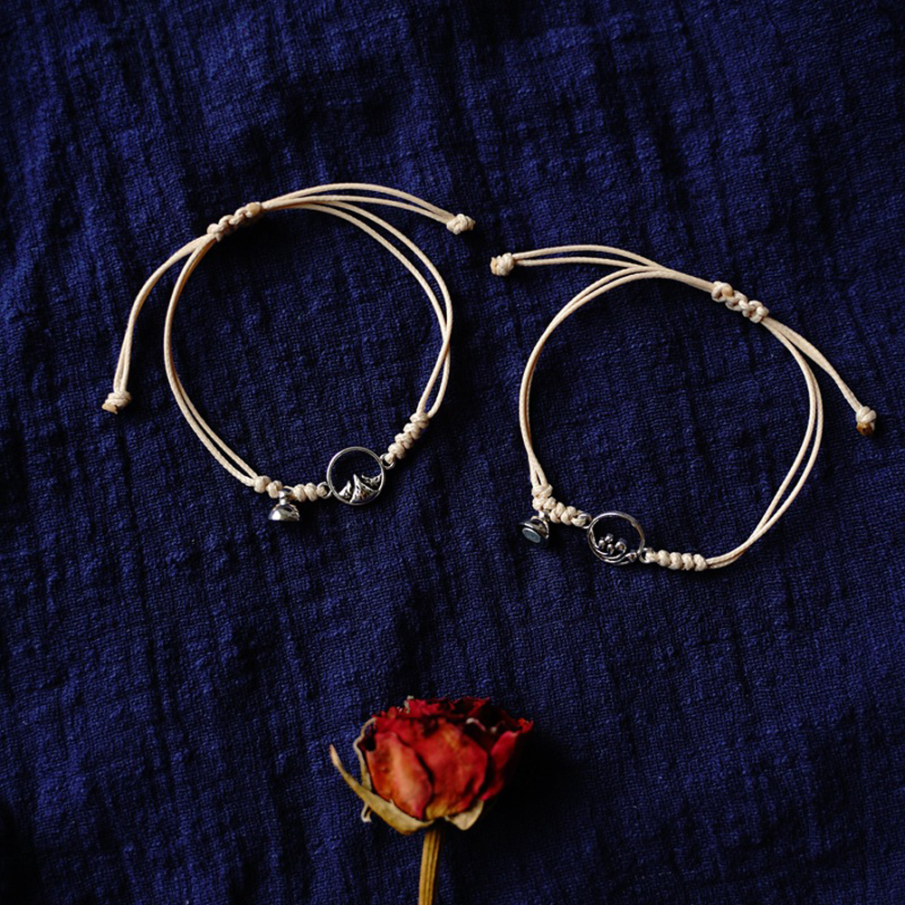 Vòng tay bện dây phong cách Hàn Quốc cho cặp đôi tùy chọn màu sắc