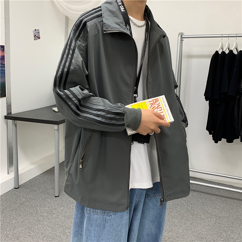 Áo Khoác Bóng Chày Cổ Đứng Phong Cách Hàn Quốc Cho Nam