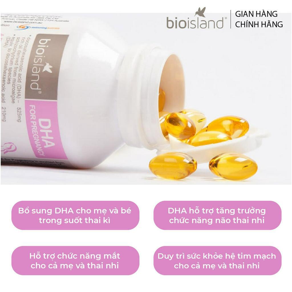 DHA cho mẹ bầu Bio Island DHA For Prenancy 60 viên tăng cường trí nhớ cho mẹ bầu, bé phát triển thông minh