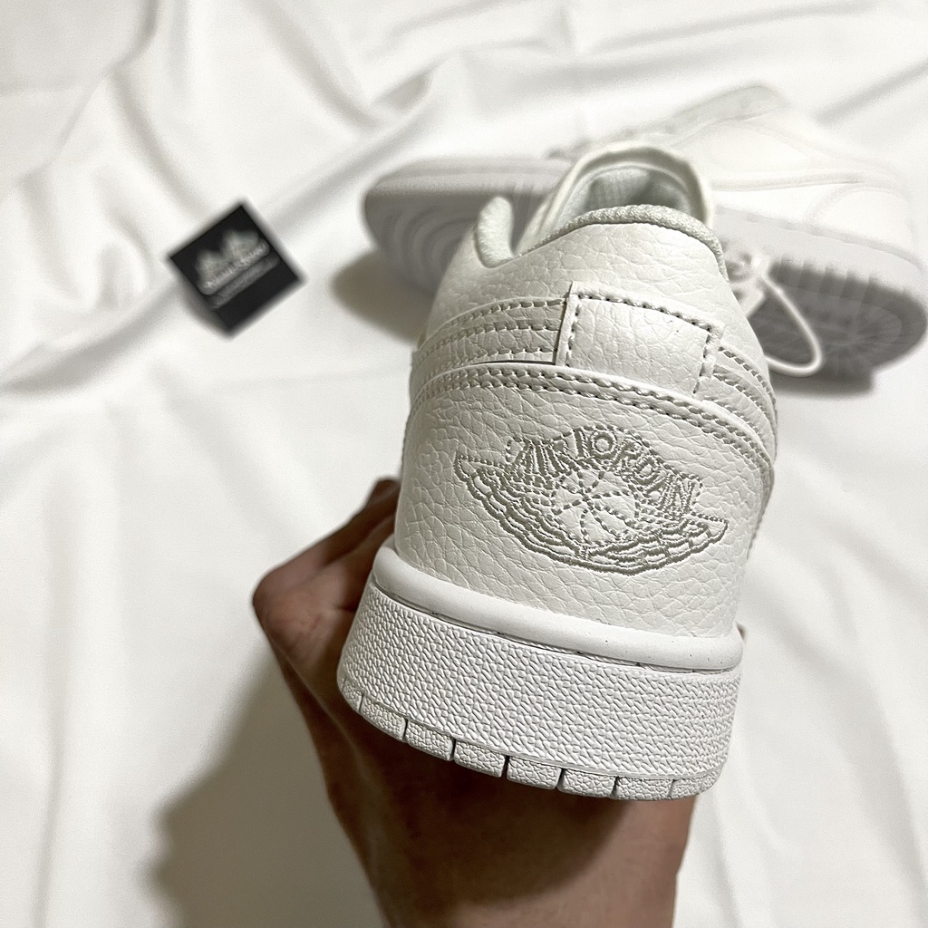 Giày thể thao nam nữ CT Jordan trắng full cổ thấp ⚡FREE_SHIP⚡,giày JD 1 trắng S cấp full hộp
