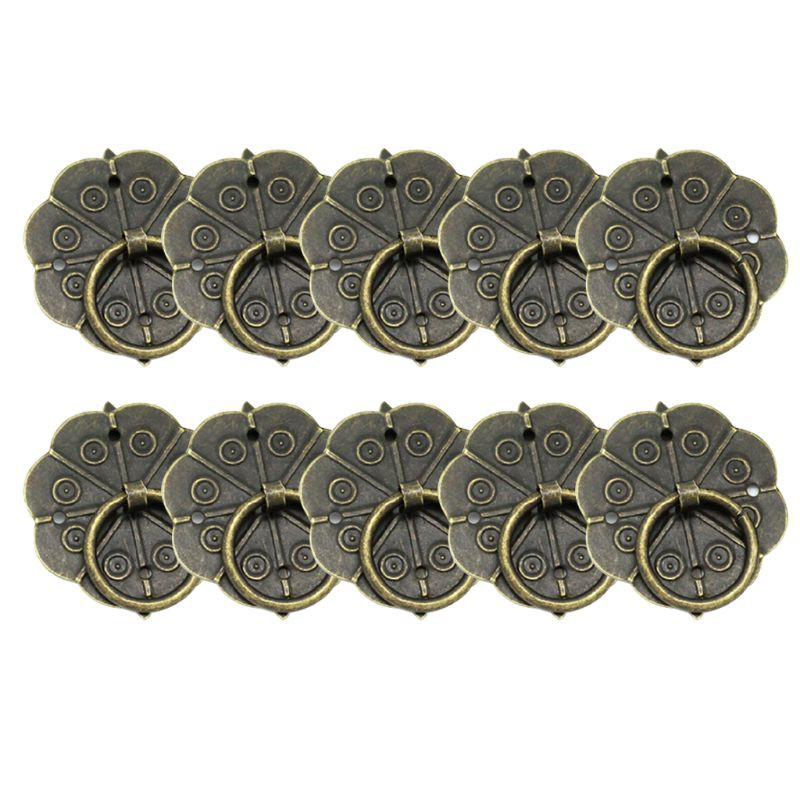 Bộ 10 tay nắm bằng đồng kiểu cổ điển dành cho tủ kéo/tủ bàn làm việc/cửa