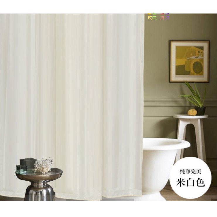 1.8m x 1.8m dài Rèm cửa phòng tắm chống nước vải dày poly sọc vàng lợt