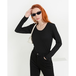 Áo thun gân dài tay cổ tròn J-P Fashion 10205908
