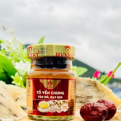 Yến Tươi Không Chất Bảo Quản TỔ YẾN CHƯNG SẴN VỊ HẠT SEN TÁO ĐỎ YẾN SÀO HOÀNG VIỆT Nha Trang