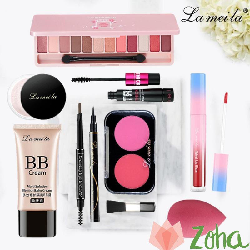 Bộ trang điểm Lameila 8 món chính hãng set trang điểm cá nhân bộ makeup chuyên nghiệp ZH-BTD-L802