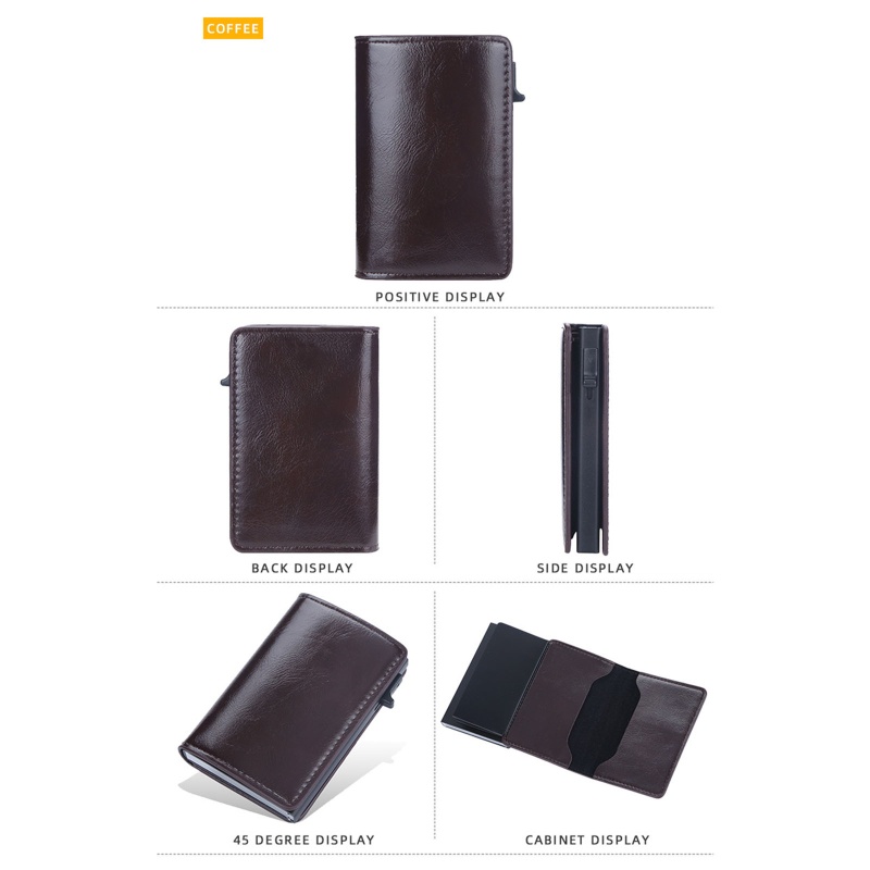 Ví Nhôm Đựng Thẻ Tự Động Bật Lên Bảo Vệ RFID Cho Nam