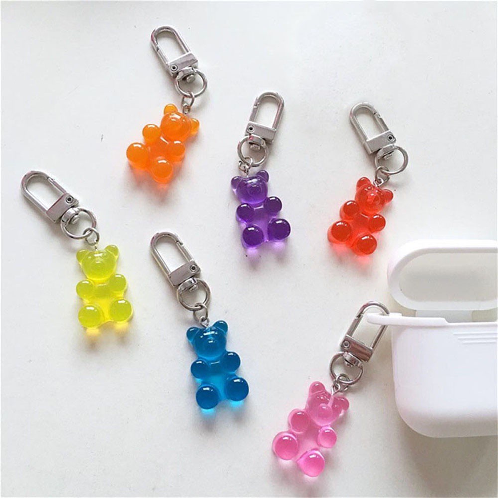 Móc Khóa Hình Gấu Gummy Bằng Nhựa Nhiều Màu Dễ Thương Cho Nữ