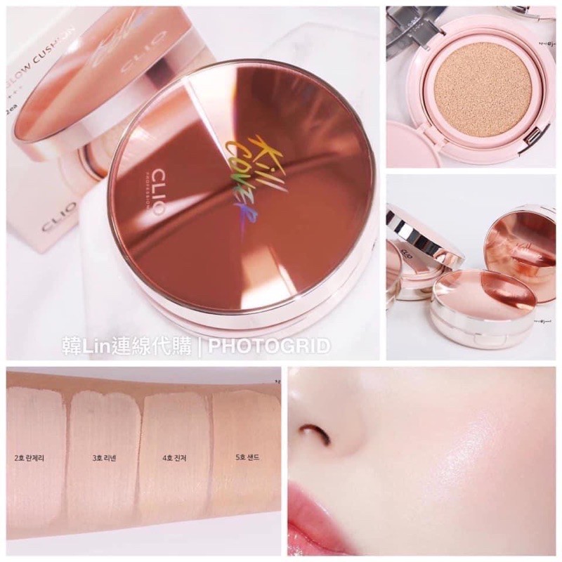 PHẤN NƯỚC CLIO KILL COVER PINK GLOW CREAM CUSHION KÈM LÕI | BigBuy360 - bigbuy360.vn