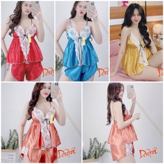 ‼️bigsize 70kg‼️bộ ngủ 2 dây bigsize 70kg phi lụa gen tam giác