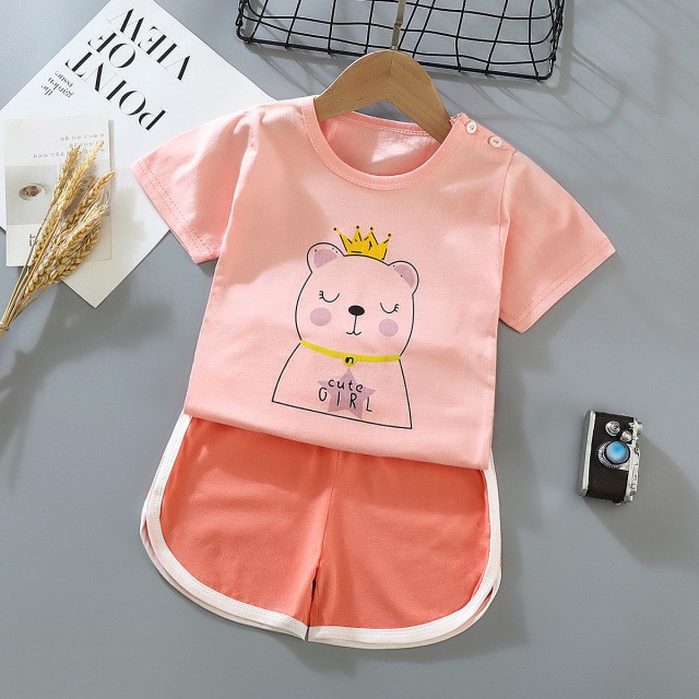 Kids Clothes Short Sleeve Premium Quality Girls Clothes Top And Pants Kids Pajamas Sleepwear Clothing Set